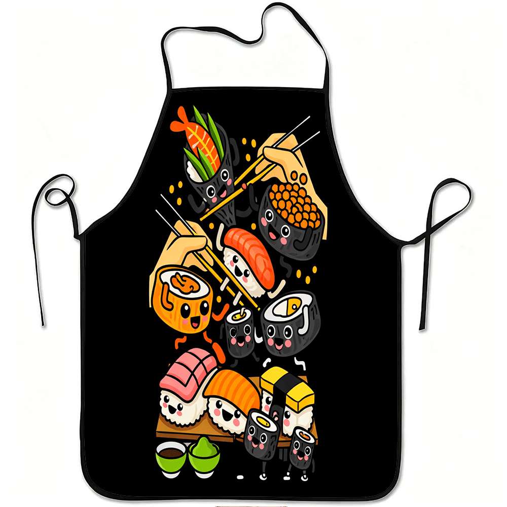 Home Cooking Japanese Food - Sevimli Kawaii Suşi Desenli Mutfak Önlüğü