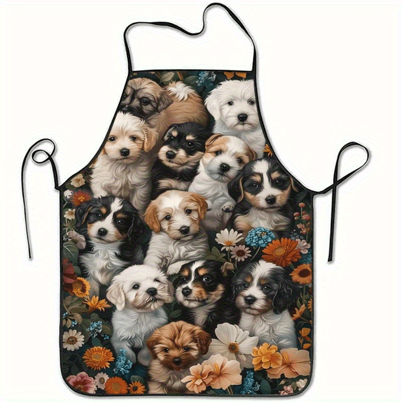 Home Cooking For Dogs - Köpek Çiçek Temalı Önlük Unisex Ev