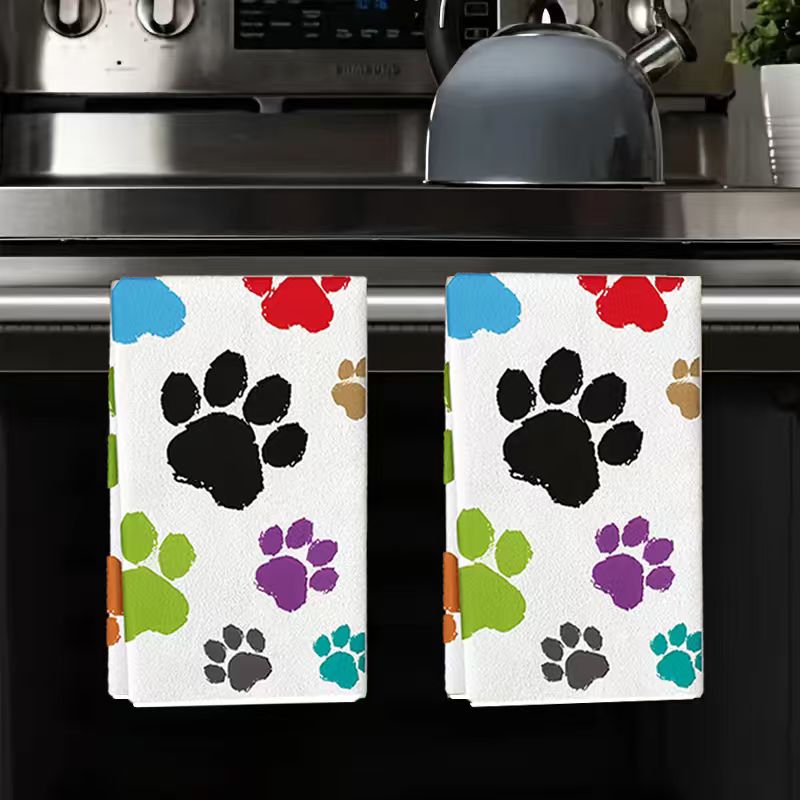 Home Cooking For Dogs - 2 Adet, Renkli Köpek Pati Baskılı