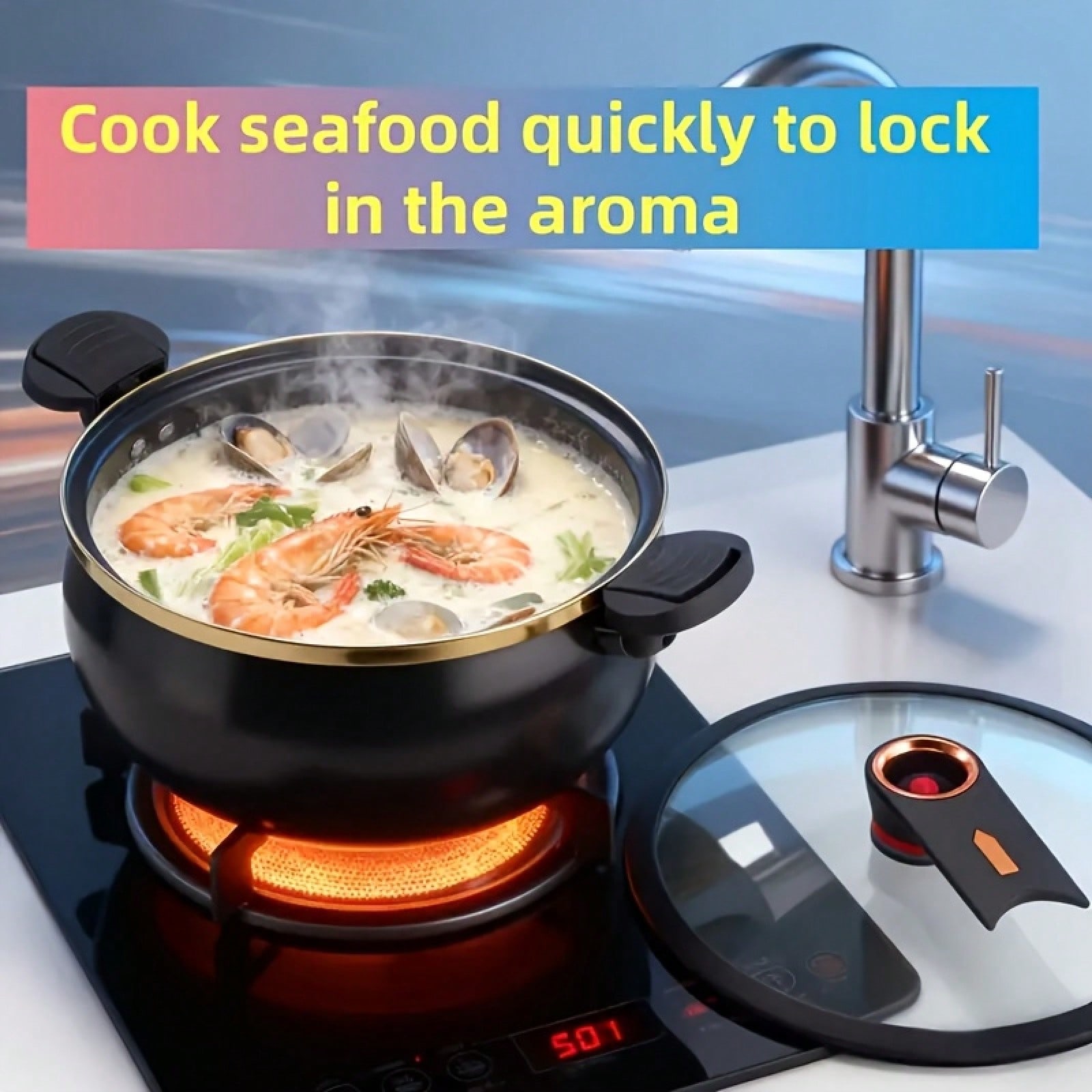 1 Adet Büyük 8.45QT Yapışmaz G - Home Cooking Fast Foods incelemesi ve fiyatı
